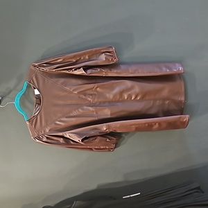 H&M faux leather dress in a rich brown size XL